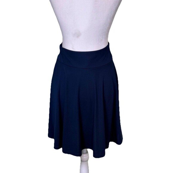 Women’s Navy A-Line Skater Skirt Flowy Flare Yoga Waistband Casual Minimalist XS - Picture 3 of 8